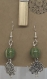 Boucles d’oreille pendantes vert et arbre