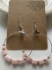 Boucles d’oreille pendantes perles rose sur cercle
