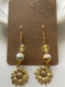 Boucles d’oreille pendantes perles tournesol