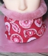 Echarpe snood pour enfant en éponge bambou bleu, rose et coton imprimé 