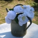 Bouquet de 11 fleurs blanches faites main en papier comprennent des pivoines des hortensias et des roses