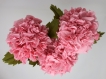 Bouquet de 3 fleurs d'hortensias couleur rose fait main en papier cr