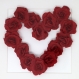 Coeur fait avec des roses rouges en papier dans un cadre vitrine une jolie d