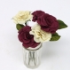Mini bouquet de 5 petites roses en papier fait main - d