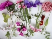Bouquet de fleurs en papier - rose, blanc et violet - cadeau, d