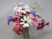 Bouquet de fleurs en papier - rose, blanc et violet - cadeau, d