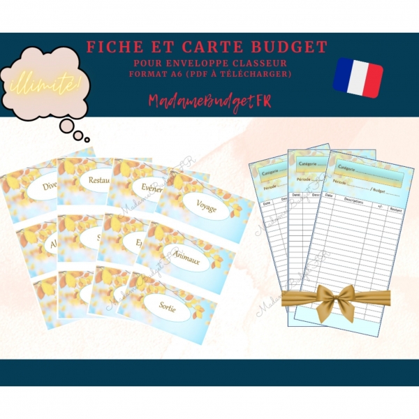 Tracker et carte adapté pour les enveloppe budgétaire a6 : par  madamebudgetfr
