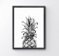 Affiche a4 / ananas black & white minimaliste