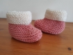 Chaussons rose revers blanc
