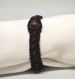 Bracelet micro macramé homme noir bordeau avec pierre mahogany obsidienne 