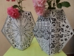 Noel vase  mozaique octogonal couvre cache vase noir et blanc création unique design france luxe vaso di carta idée cadeaux noel aniversaire
