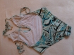 Emilio pucci trikini vintage maillot de bain 1 piece bikini bleu turquoise 4 glans or signé pucci luxe vintage