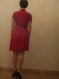 Robe dress rouge col roulé jersey morgan et cravate pucinella made in italie taille 38/40