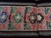 Noel cadeaux lot h = x 2 écharpe artisanale ethnique mexicain fait main + gants cuir  rouge et noir matelassé style chanel  neuf et vintage
