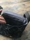 Petit sac besace noir argenté
