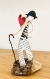 Charlie chaplin amoureux figurine ficelle et papier cadeau original saint-valentin charlot fleur coeur sculpture fil kraft armé bois flotté