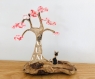 O-hanami sculpture inspiration japon cerisier fleur chat figurines en ficelle et papier déco cadeau original fil kraft armé bois flotté