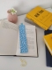 Marque page en tissu - signet - bookmark - bleu et blanc