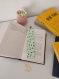 Marque page en tissu - signet - bookmark - blanc et vert