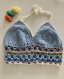 Rainbow halter top crochet - bleu et crème - taille m