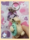 Maneki neko porte-clés avec koban lavande /  menthe ( chat porte bonheur au crochet )