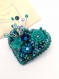 Broche cœur volupte bleu turquoise