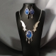  parure d'ailes angéliques en métal argenté et perles de verre
