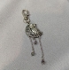  porte-clé wicca chouette et lune avec perle en verre - accessoire mystique pour bijou de sac