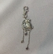  porte-clé wicca chouette et lune avec perle en verre - accessoire mystique pour bijou de sac