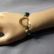  bracelet wicca en jaspe bleu et acier inoxydable 