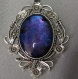 Sautoir collier gothique féérique en verre peint à la main univers - chaîne en acier inoxydable, pour un univers astral envoûtant