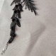 Bracelet manchette gothique araignée en acier inoxydable avec perles en verre noire et dentelle