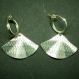 Boucles d'oreilles argent 925 et acier inox pendentif éventail