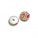 Boutons x 5 liberty fairford vert et rose taille au choix 