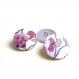 Boutons x 5 liberty mabelle rose taille au choix 