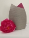 Cache-vase, cache-pot, photophore, veilleuse, gris/fushia - 2 textures