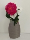 Cache-vase, cache-pot, photophore, veilleuse, gris/fushia - 2 textures