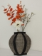 Cache-vase, cache-pot, photophore, veilleuse, noir – 3 tranches noires/beiges - 2 textures