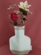 Accessoire mariage, cache-vase, cache-pot, photophore écru - 2 bandes beiges - ter