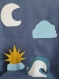 Cache-vase, cache-pot, photophore, veilleuse, nuage bleu