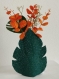 Cache vase/photophore feuille monstera verte #cadeau #deco #cachepot #cache vase #couvrevase #fleurs #plantes #pot #vase #papervase #bureau #séjour