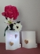  mariage/saint valentin - cache vase blanc/1 cœur doré #cachevase #deco #cachepot  #vase #cadeau #photophore #couvrevase #fleurs #plantes #pot #papervase #séjour #bureau #décoration table