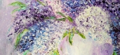 Tableau peinture acrylique fleurs lilas 
