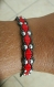 Bracelet avec des kheops® rouge et argenté