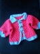 Veste en laine au crochet fait main pour bébé de 3 à 6 mois 