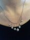 Collier couleur argent avec des ronds et perles au centre