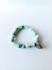 Bracelet  perles papier vert blanc