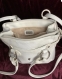Vintage.sac- sac à dos lancaster,cuir véritable,couleur blanc,occasion très bon état comme neuf,sans odeur 