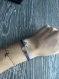 Bracelet cordon bleu avec rond argent 