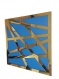 Cadre miroir design doré ou argenté - art mural moderne nuance de bleu 27x27cm - panneau mural décoratif carré -décoration bureau